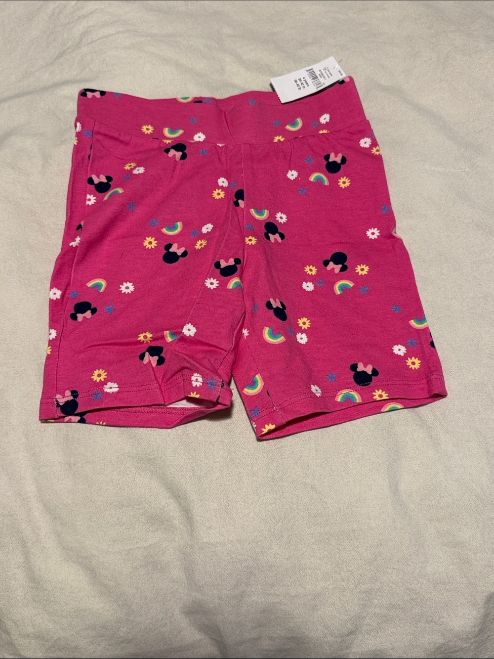 NWT Girls' Pink Minnie Mouse Print Bike Shorts size 4